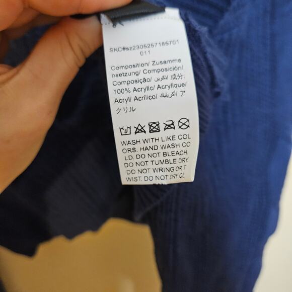 Dazy Size Extra Large XL Blue Sweater Crop Top String Hoody Hood - Picture 7 of 9